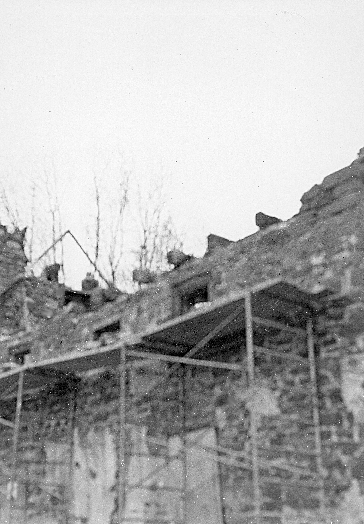 Mouns Jones, 2nd floor of east eaves wall during restoration (c.1967-68)