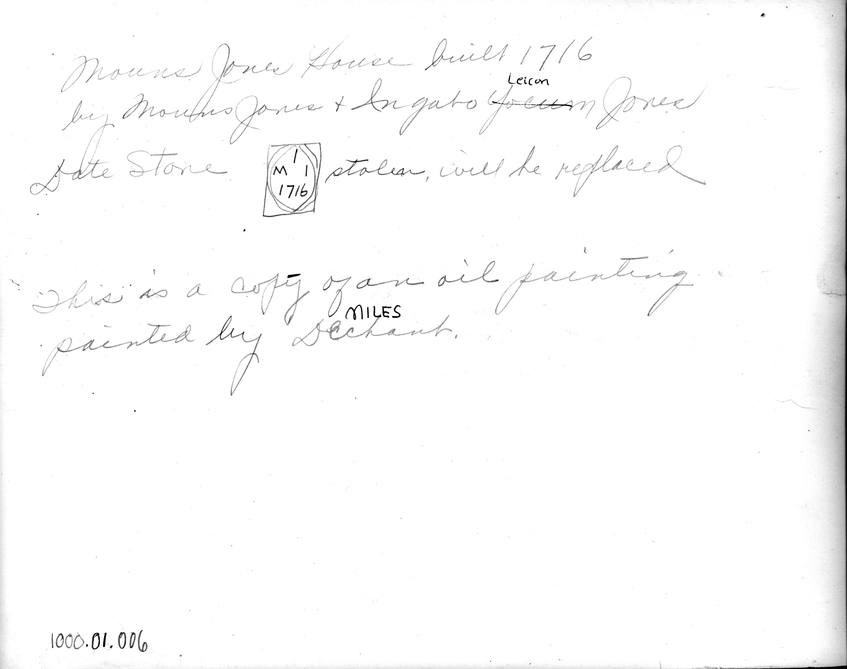 Image #2: Verso with sketch of the datestone.