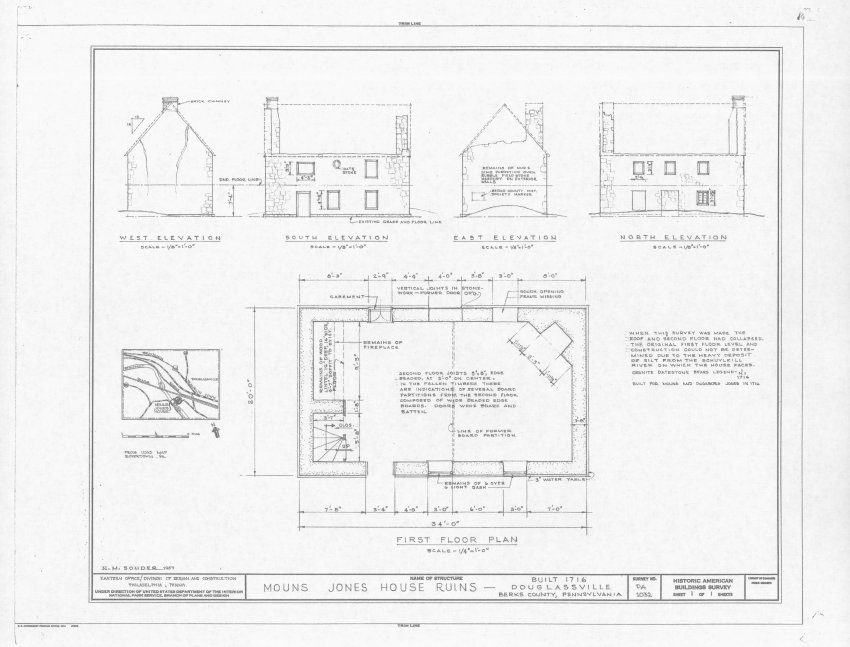 Mouns Jones House, HABS drawing (1957)