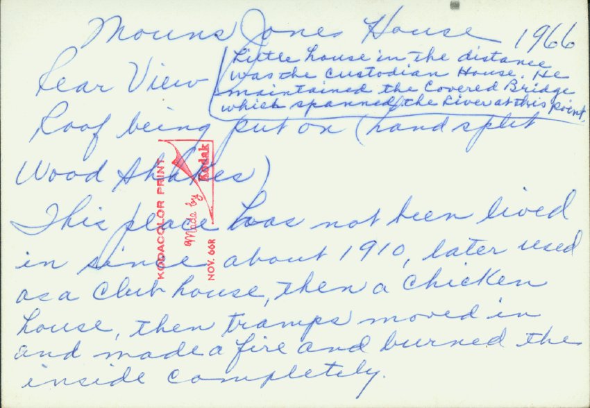 Verso of photo