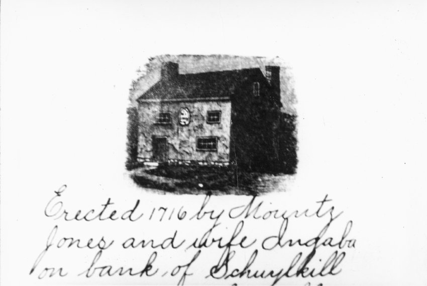Mouns Jones House, photo of drawing from southwest perspective view