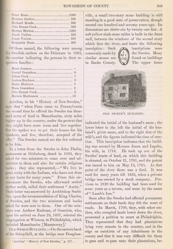 Mouns Jones House, brief paragraph re: general history & datestone (1886)