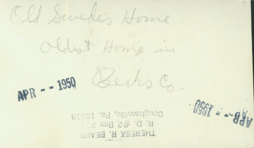 Mouns Jones House, verso of image #1 (image #2)