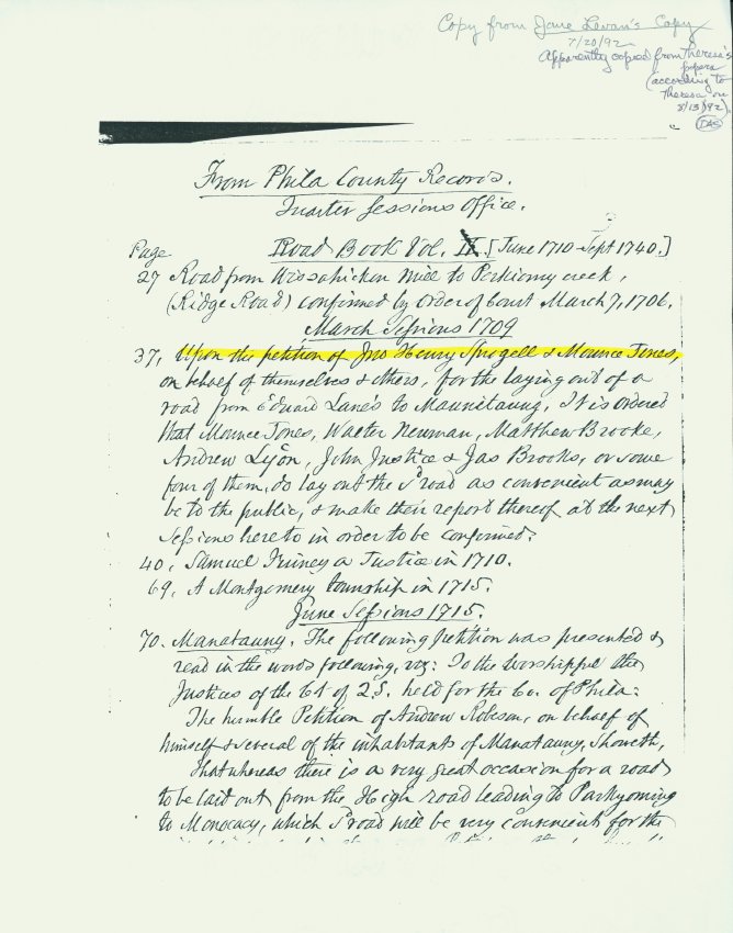 Mouns Jones, road petition