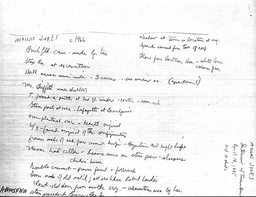 Mouns Jones House, unfiled HABS drawings 10 of 10 (1985)