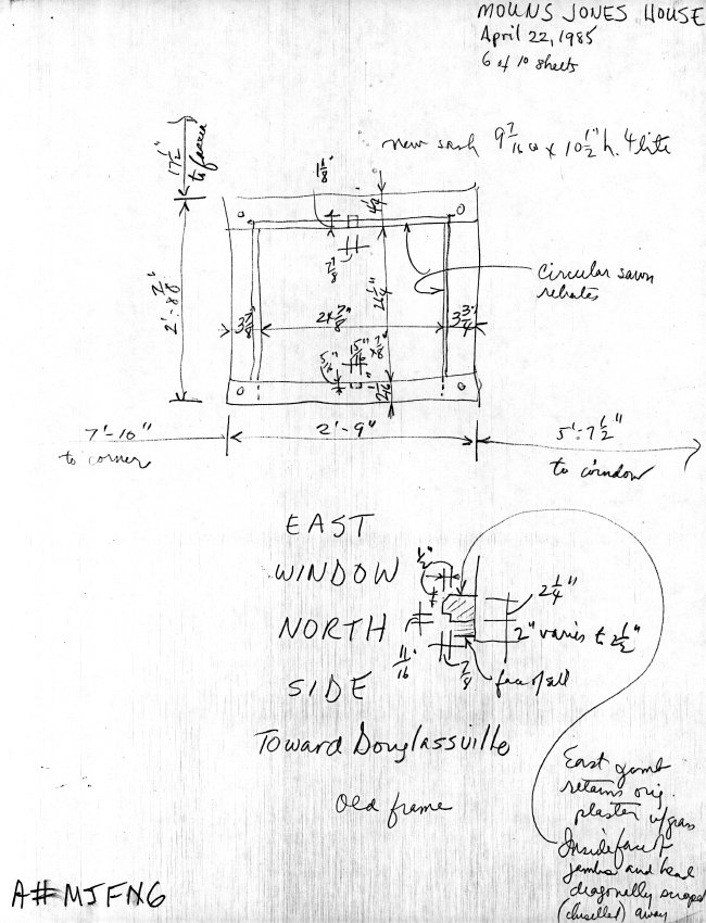 Mouns Jones House, unfiled HABS drawings 6 of 10 (1985)