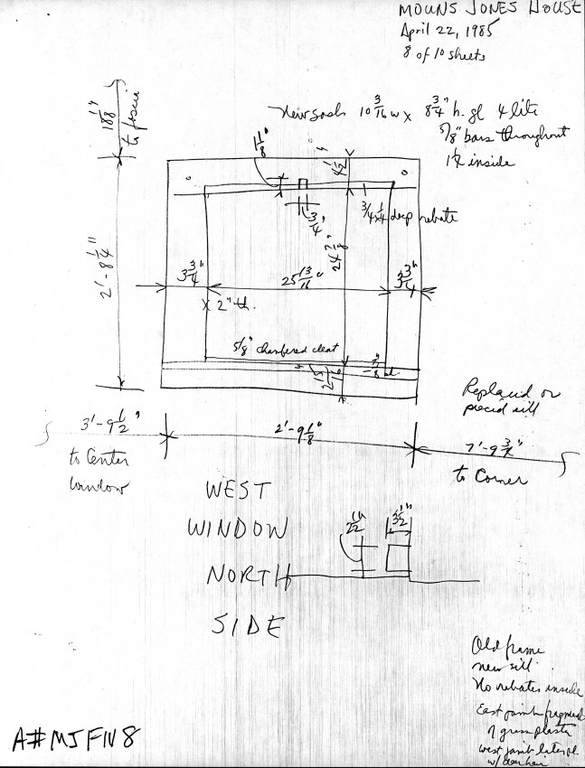 Mouns Jones House, unfiled HABS drawings 8 of 10 (1985)