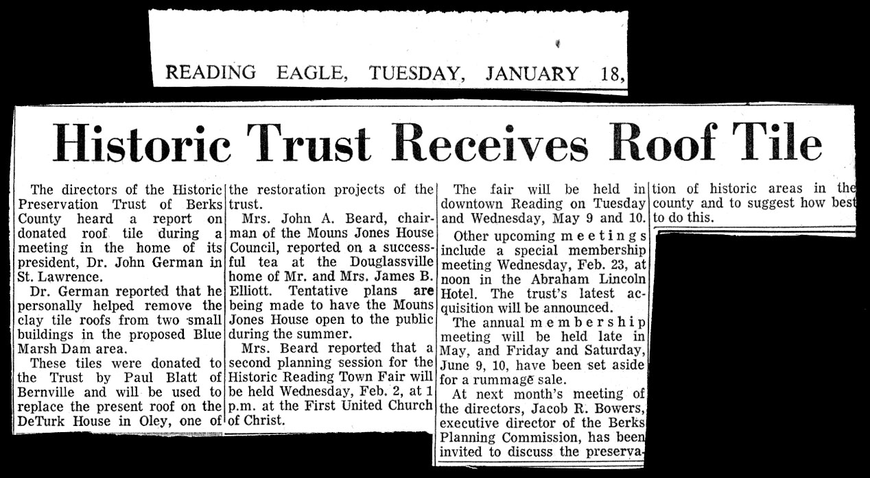 Newspaper article on HPTBC receipt of clay roof tiles (1972)