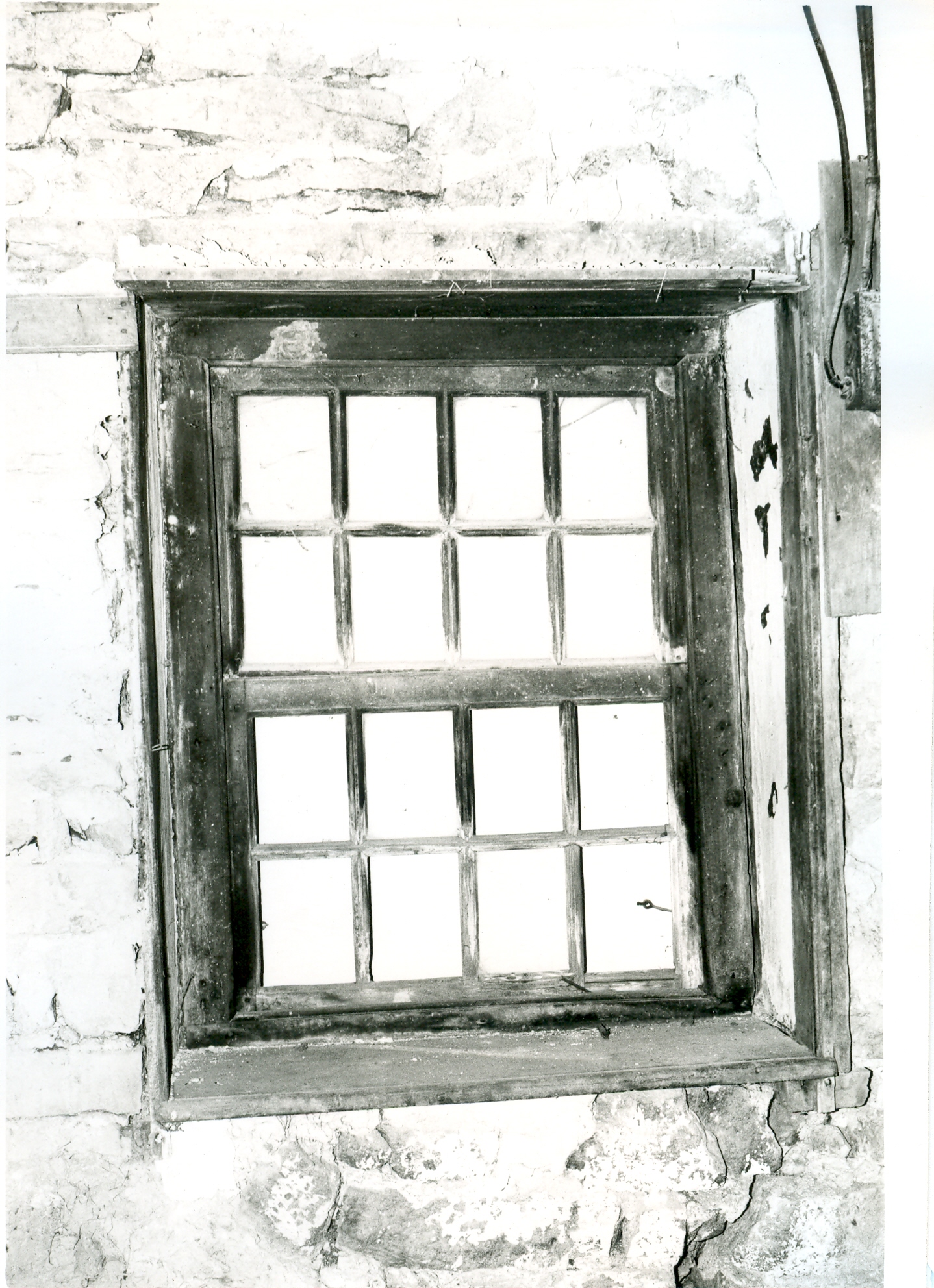 Interior view of first-floor window in east eaves wall (1973)