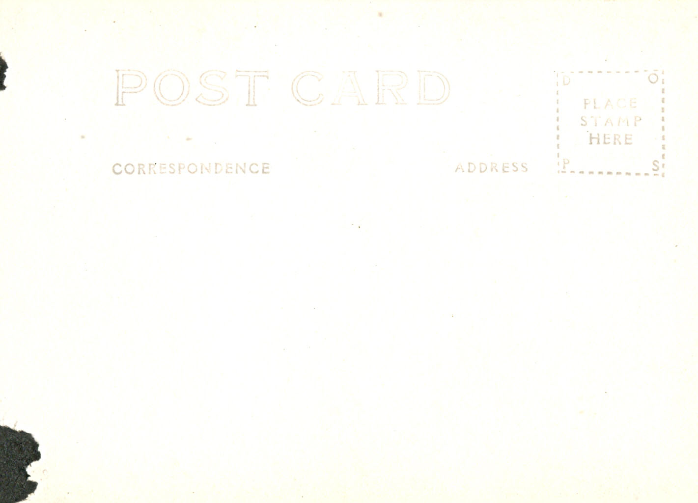 Reverse of postcard