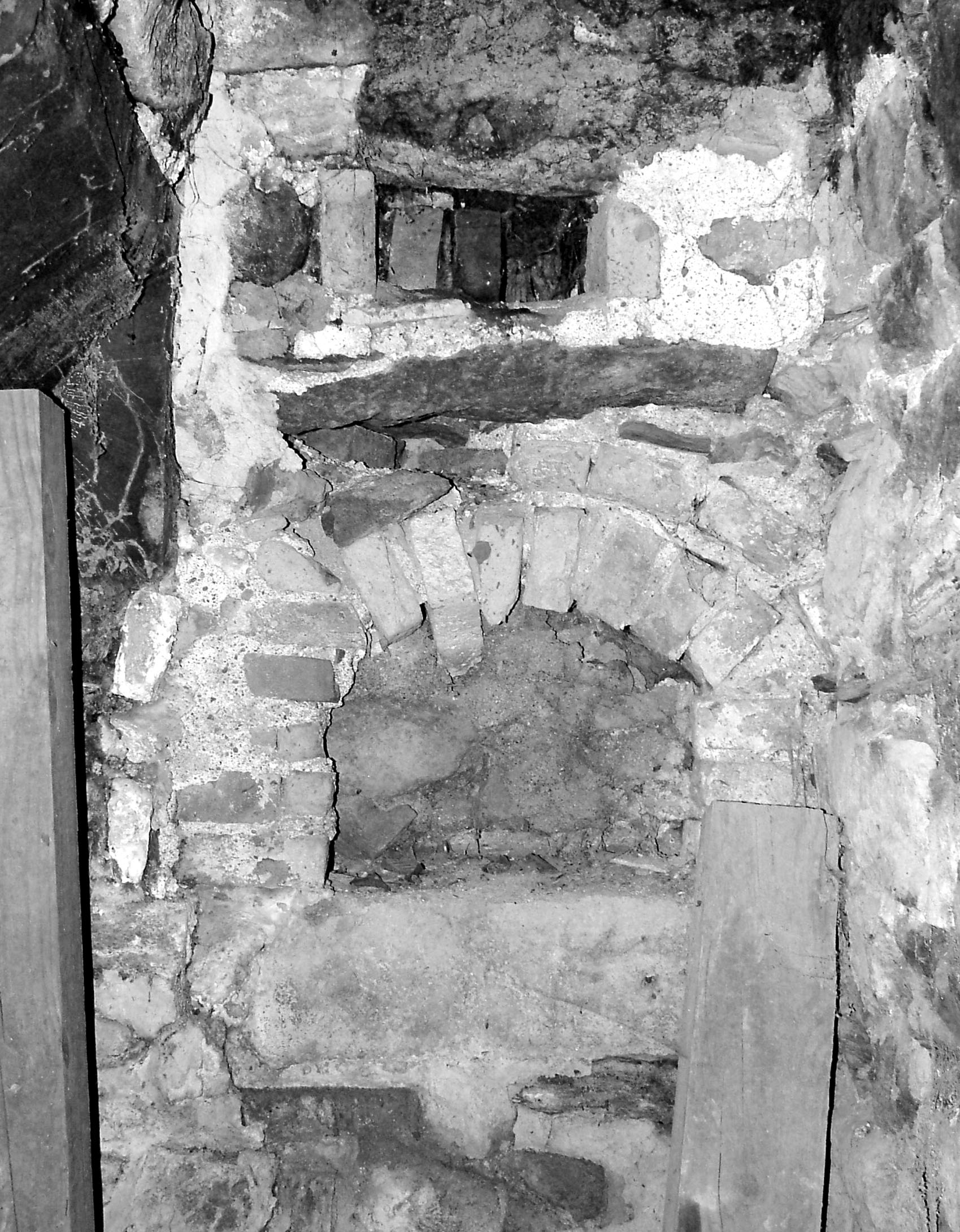 View of cellar bake oven, since removed.