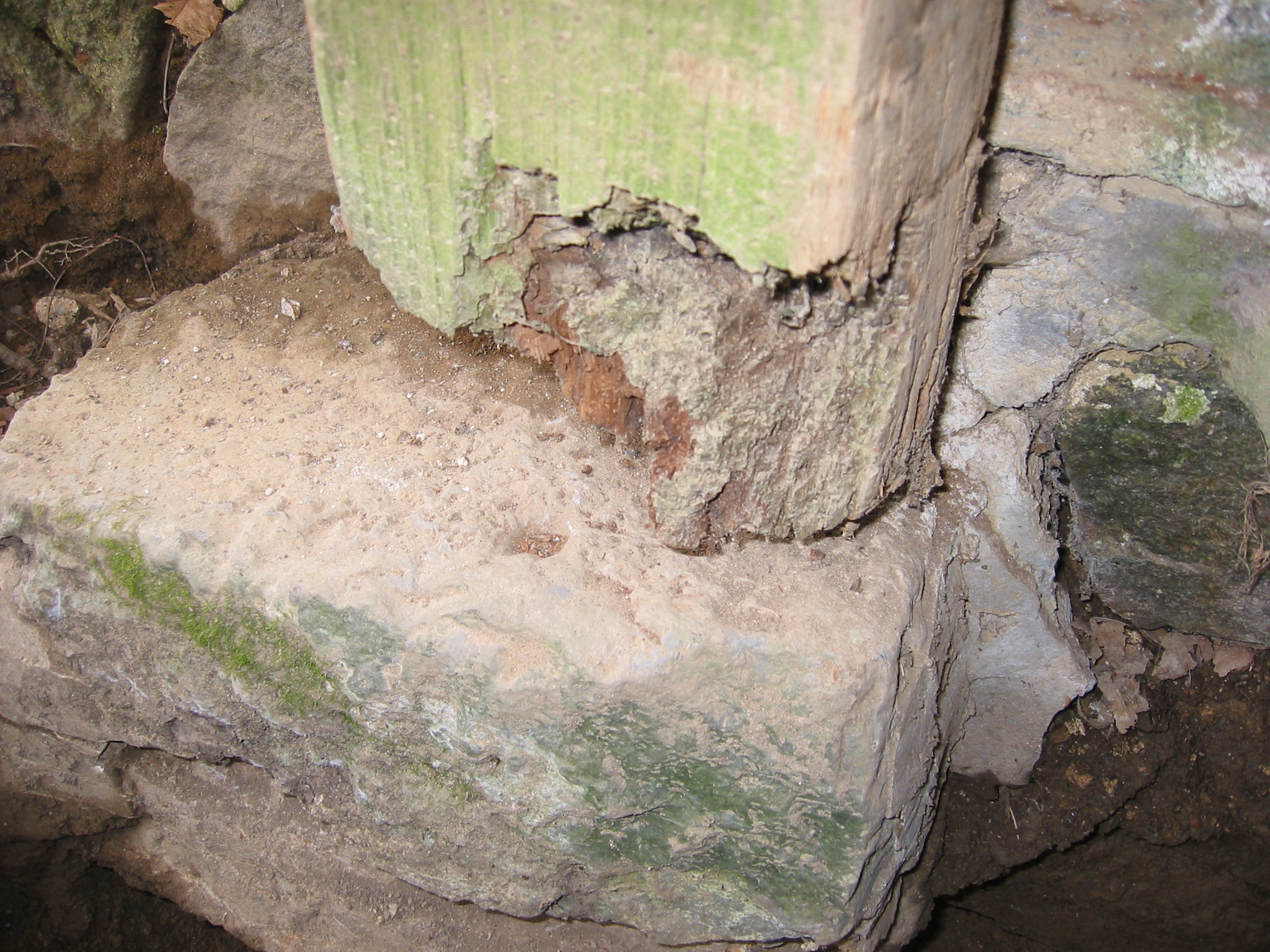 South jamb-foot of later frame at DeTurk kitchen doorway (2009)