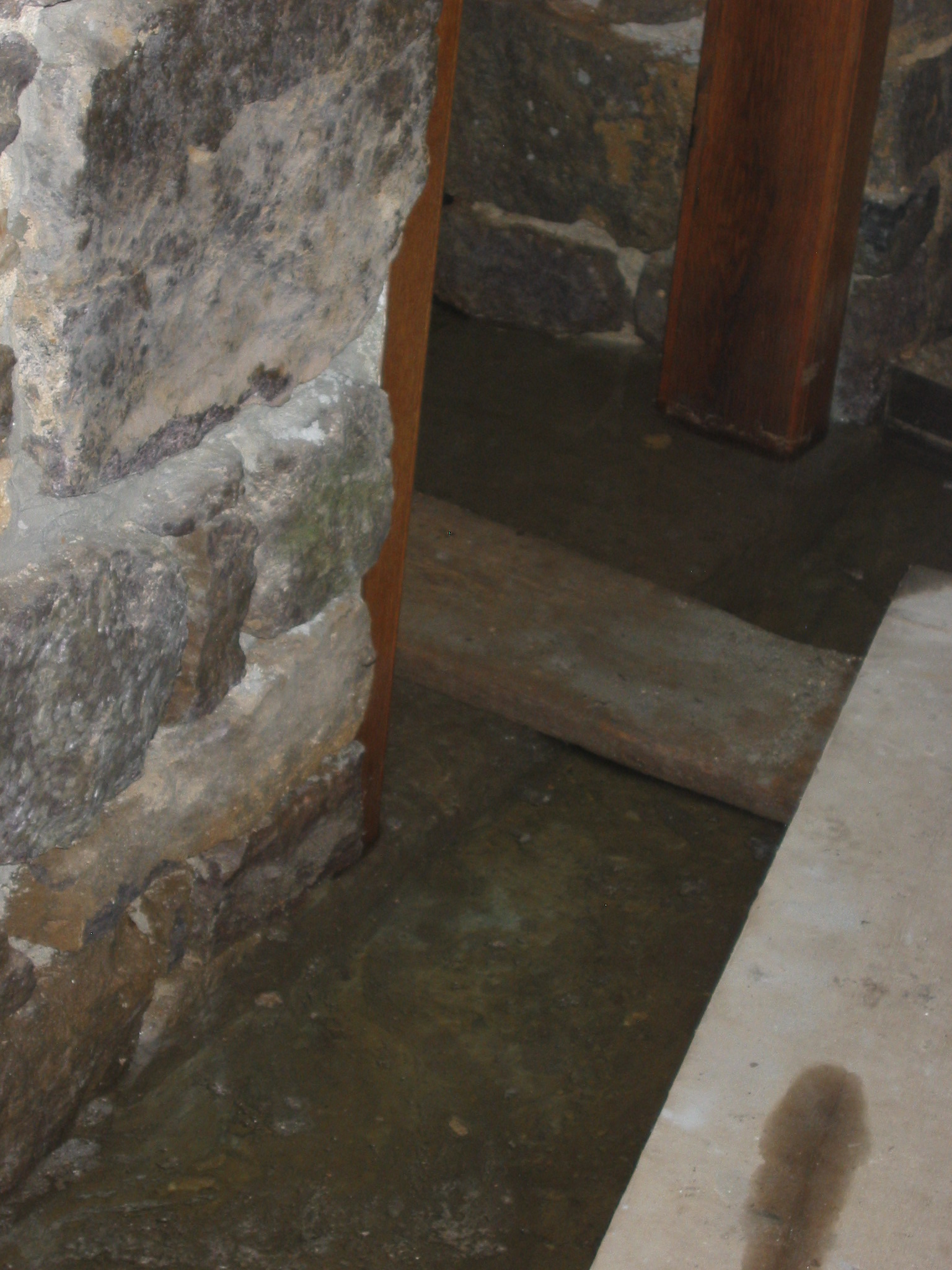 Restored pier foundation and jambs at DeTurk interior passage doorway (2009