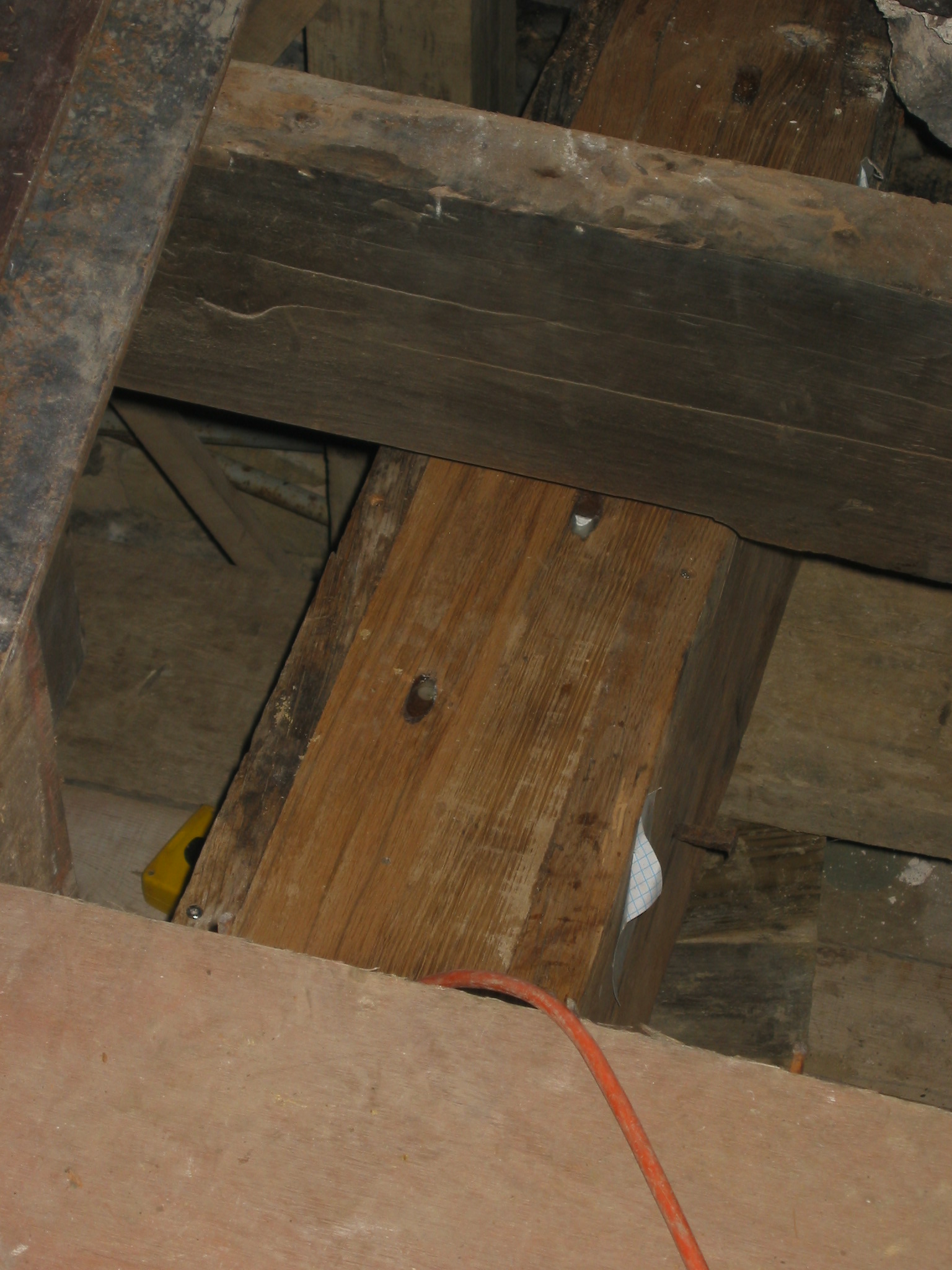 1334, 10/26/09: restored summer beam joined with fiberglass rods