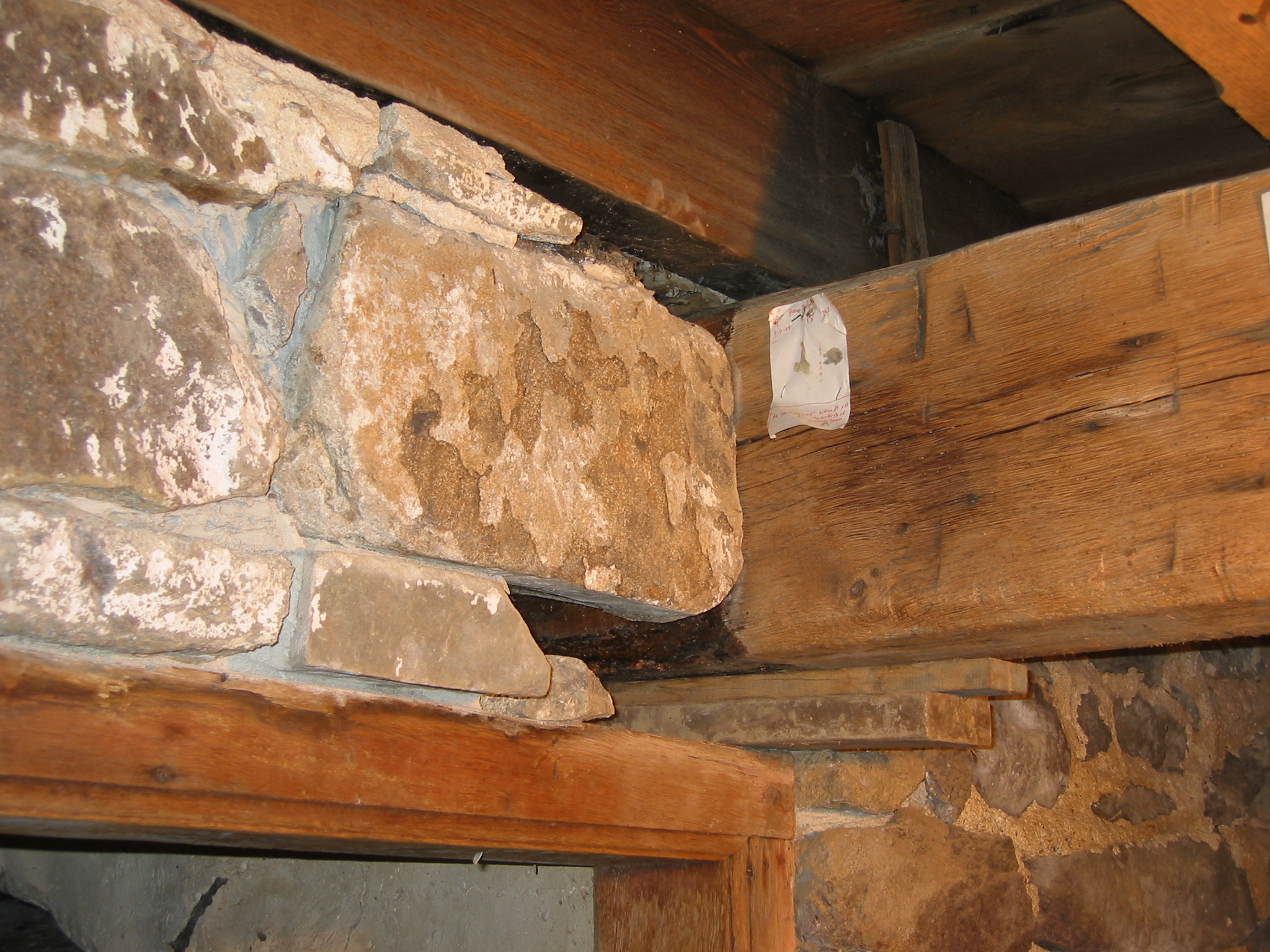 1336, 10/26/09: restored summer beam reset in masonry pocket