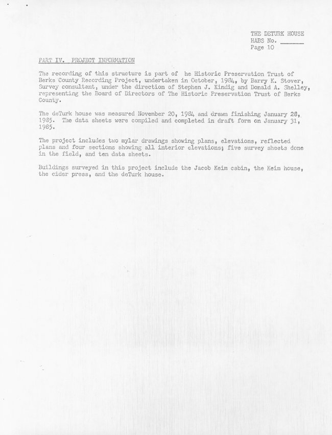 DeTurk House, unfiled HABS documents page 10 of 10 (1985)