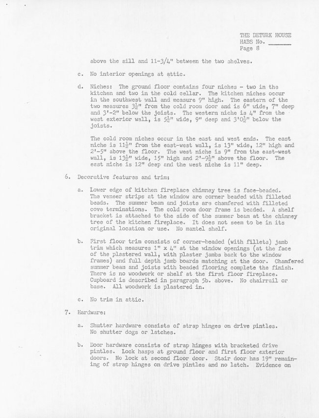 DeTurk House, unfiled HABS documents page 8 of 10 (1985)