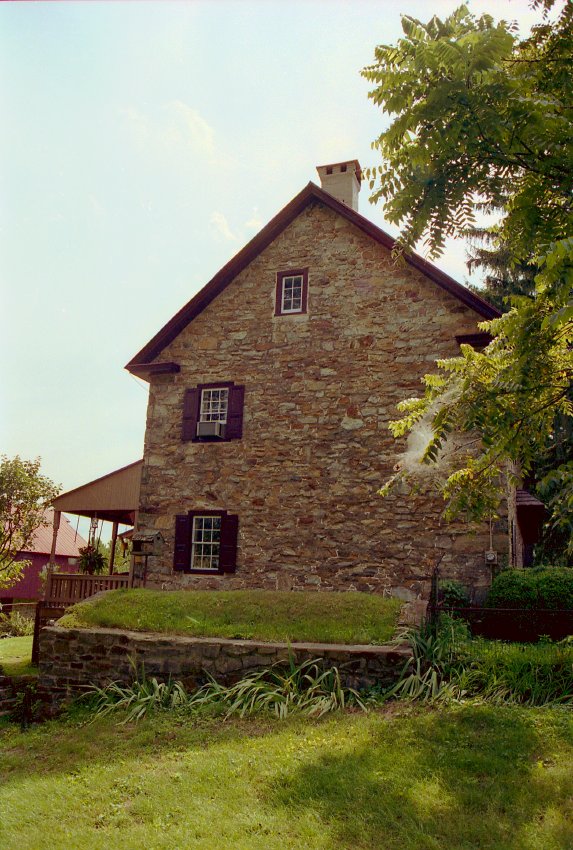 Keim house, east gable elevation view  (c.1990)