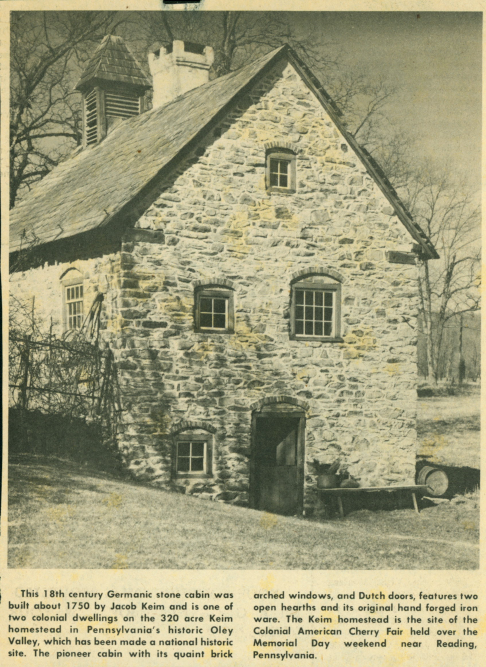 Keim newspaper clipping w/ text & photo (c.1972-1975)