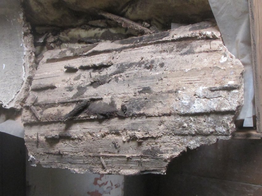 #7: Early plaster cove cornice segments, Douglass House, "keys"