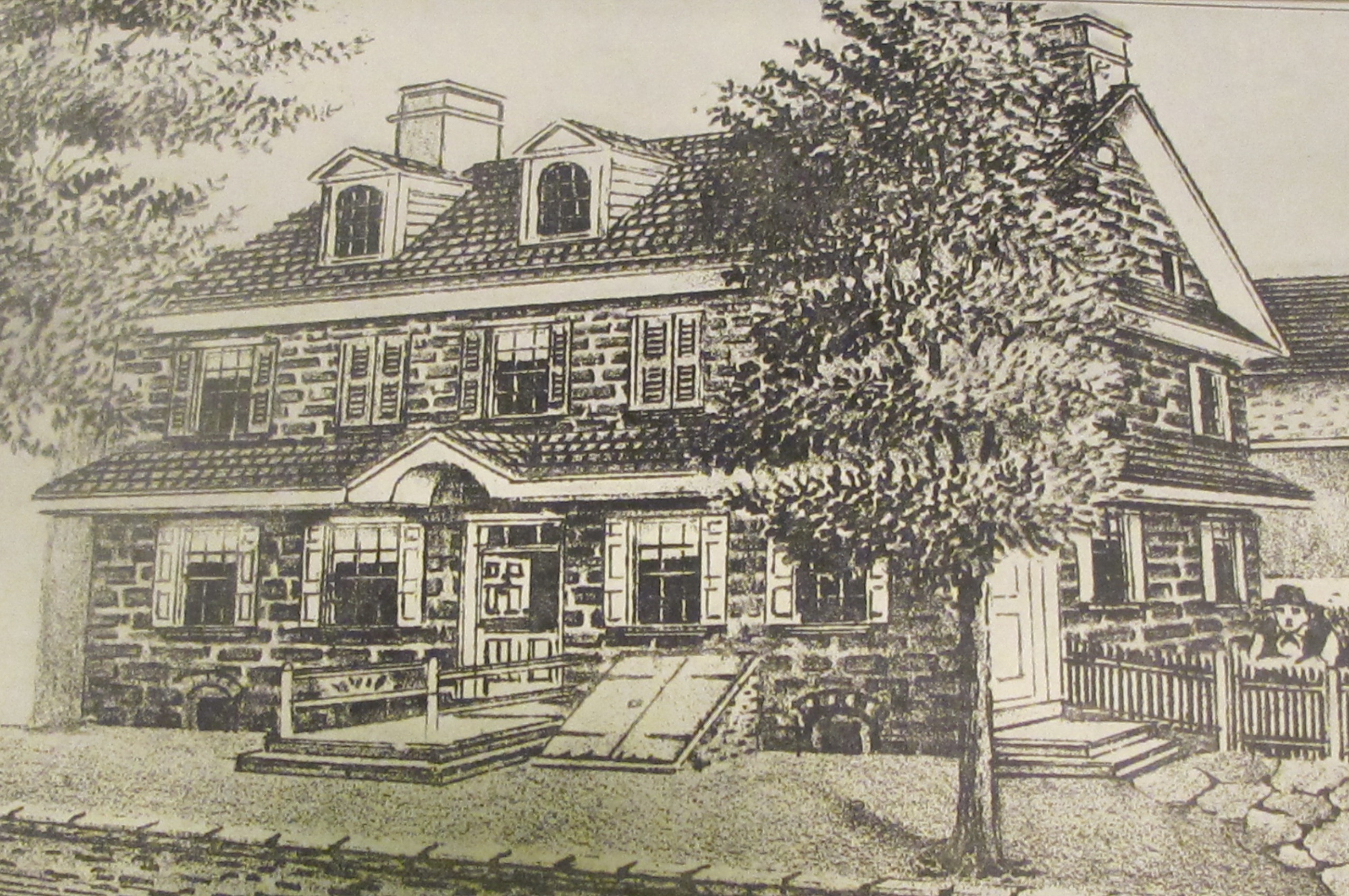 #14: Pastorius house [Green Tree Inn] perspective view