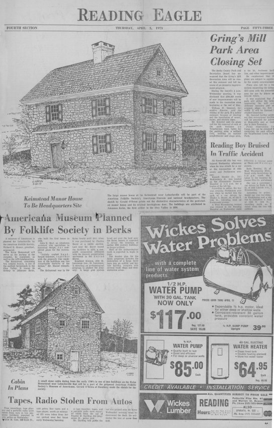 Keim, article & drawings re: Americana Museum (1973)