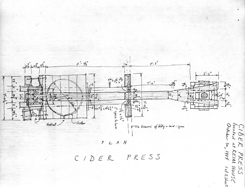 Keim Cider Press, unfiled HABS field notes, page #2 (1984)