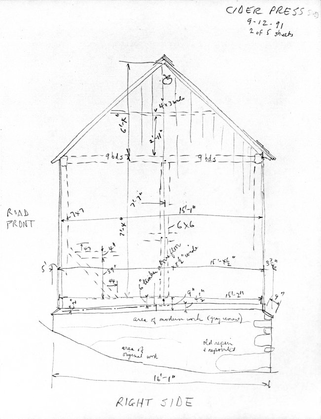 Keim Cider Press, unfiled HABS field notes drawings, page #2 (1991)