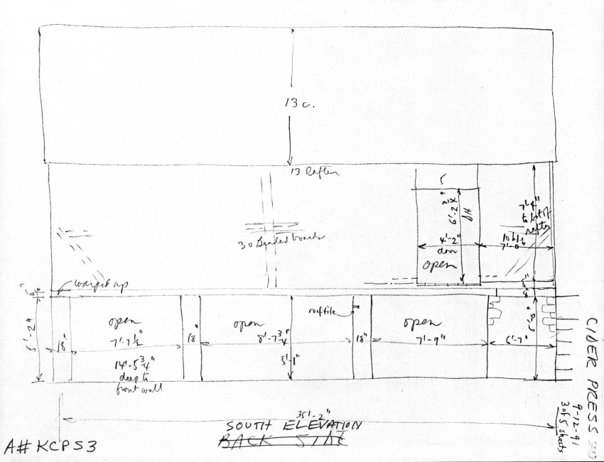Keim Cider Press, unfiled HABS field notes drawings, page #3 (1991)