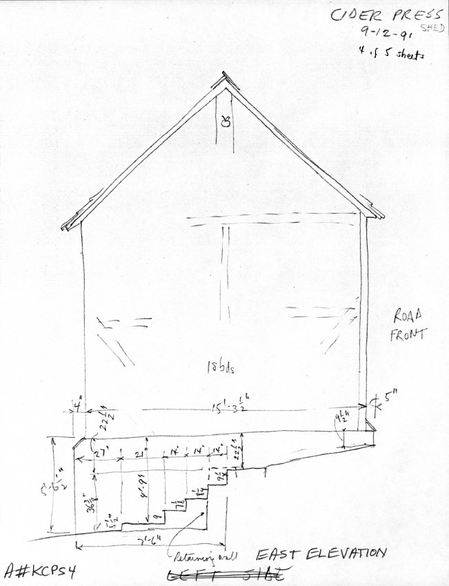 Keim Cider Press, unfiled HABS field notes drawings, page #4 (1991)