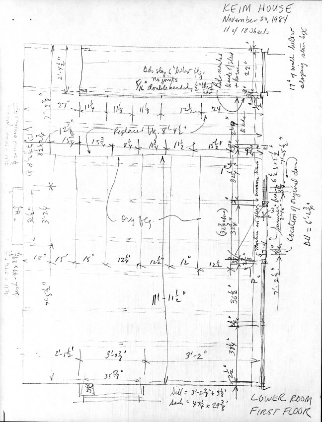 Keim House, unfiled HABS field notes drawing, page#11 (1984)