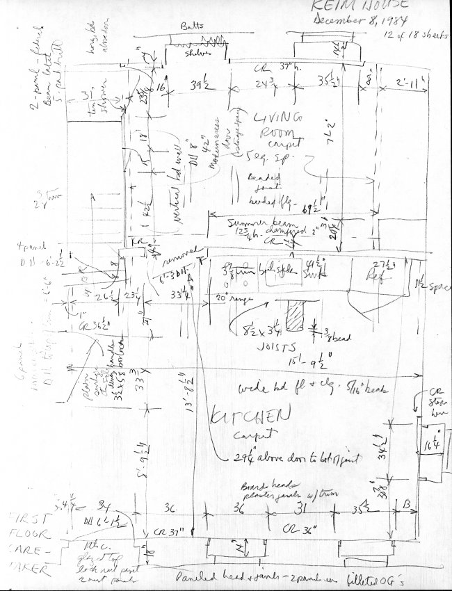 Keim House, unfiled HABS field notes drawing, page#12 (1984)