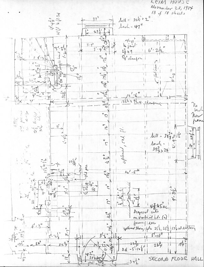 Keim House, unfiled HABS field notes drawing, page#13 (1984)