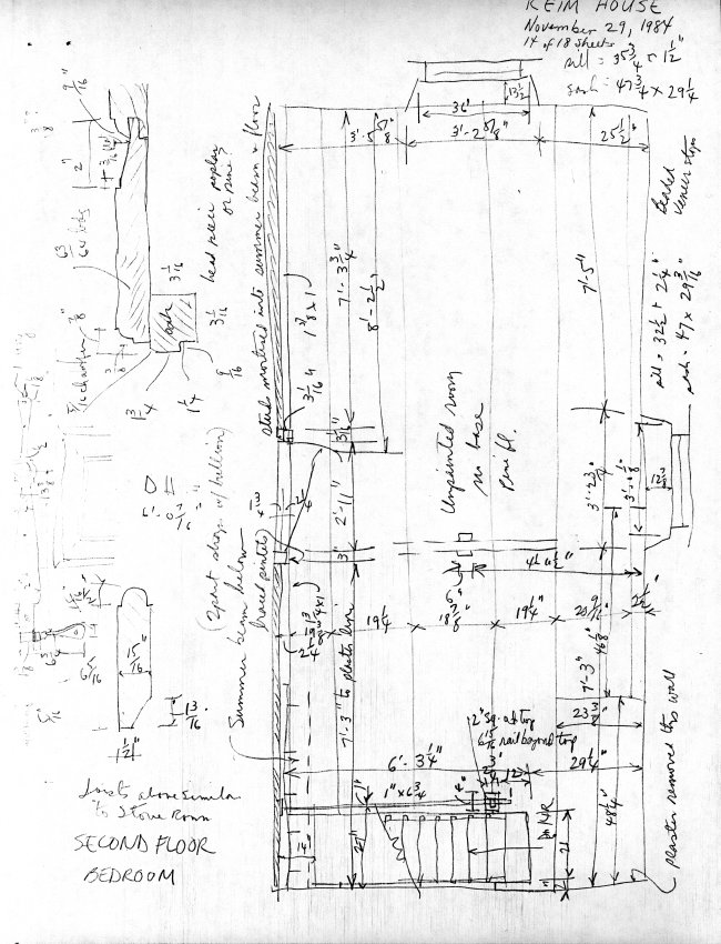 Keim House, unfiled HABS field notes drawing, page#14 (1984)