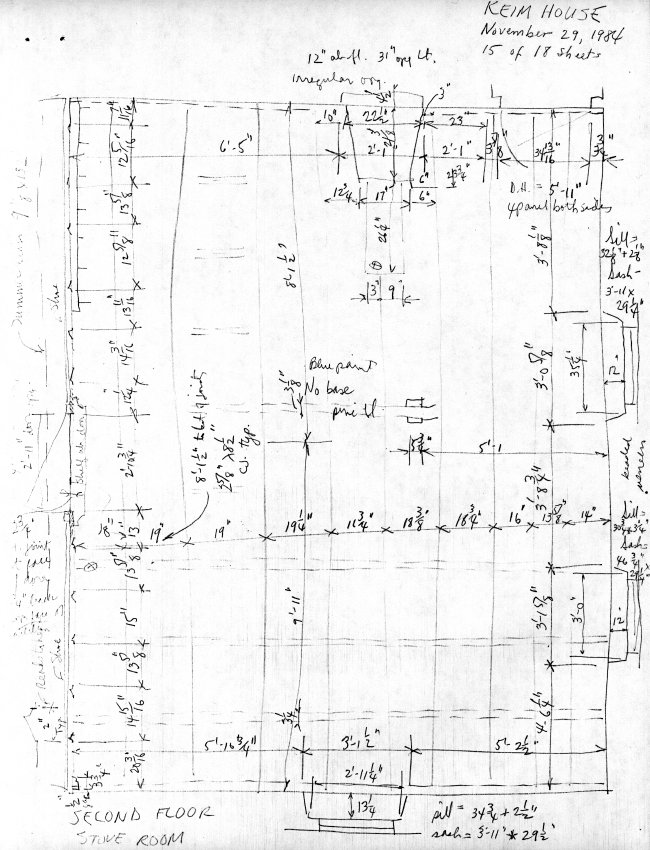 Keim House, unfiled HABS field notes drawing, page#15 (1984)