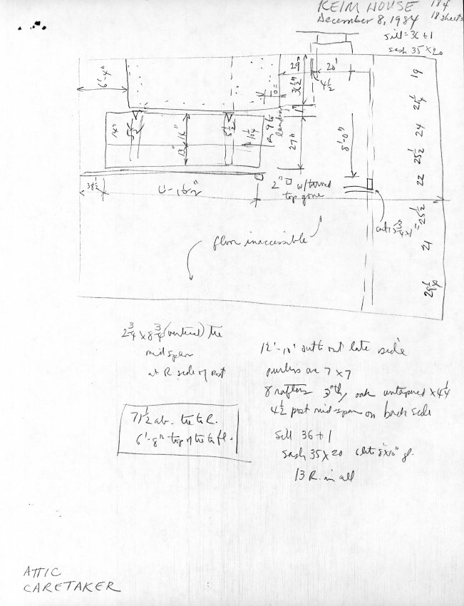 Keim House, unfiled HABS field notes drawing, page#18 (1984)