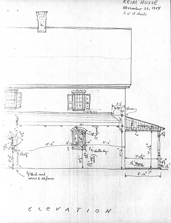 Keim House, unfiled HABS field notes drawing, page#2 (1984)