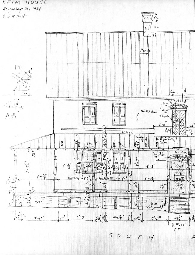 Keim House, unfiled HABS field notes drawing, page#4 (1984)