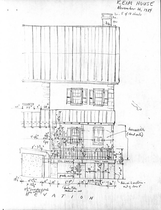 Keim House, unfiled HABS field notes drawing, page#5 (1984)