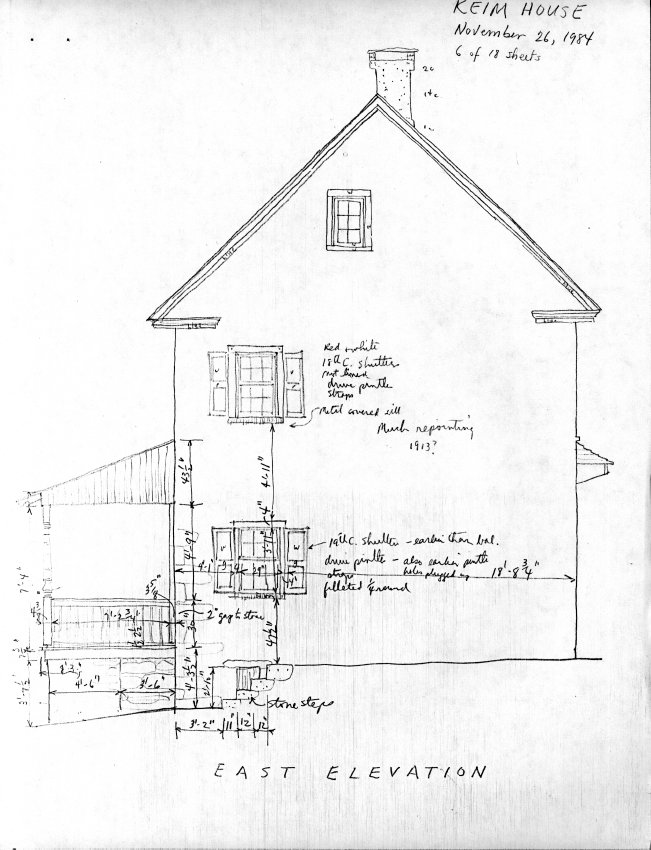 Keim House, unfiled HABS field notes drawing, page#6 (1984)