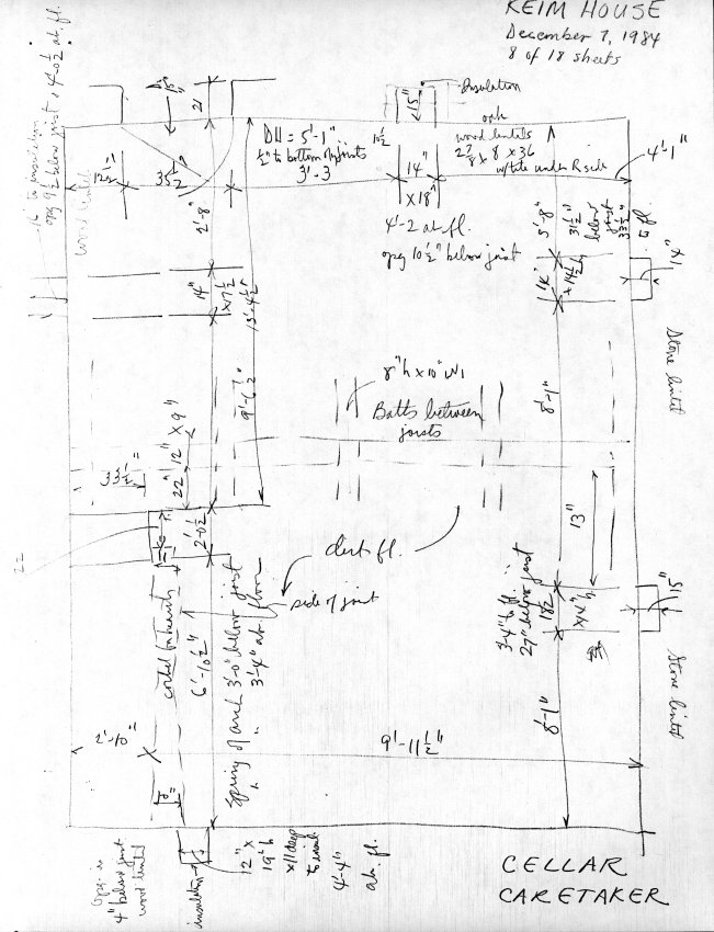Keim House, unfiled HABS field notes drawing, page#8 (1984)