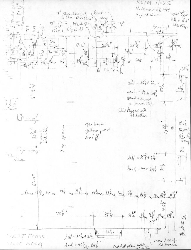 Keim House, unfiled HABS field notes drawing, page#9 (1984)