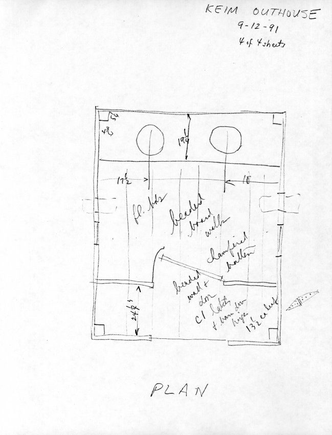 Keim Outhouse, unfiled HABS field notes drawings, page #4 (1991)