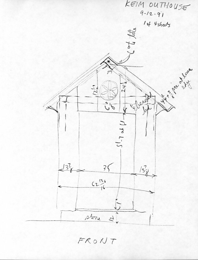 Keim Outhouse, unfiled HABS field notes drawings, page #1 (1991)