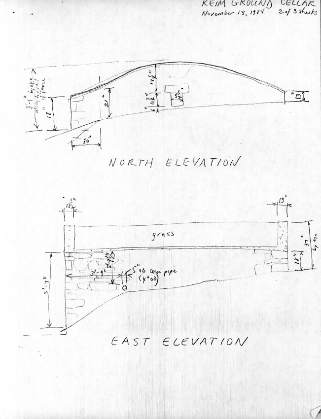 Keim Ground Cellar, unfiled HABS field notes drawings, page #2 (1984)