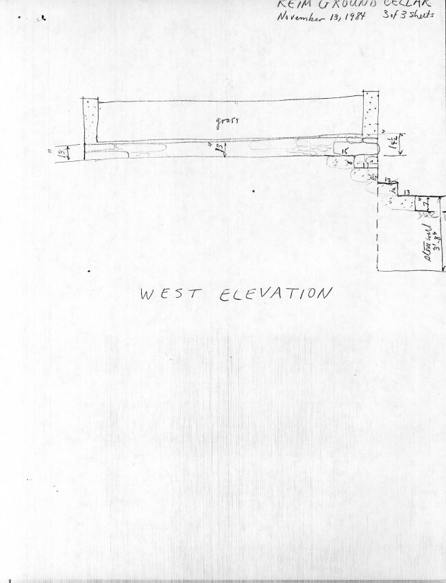Keim Ground Cellar, unfiled HABS field notes drawings, page #3 (1984)