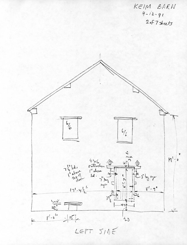 Keim Barn, unfiled HABS field notes drawings, page #2 (1991)