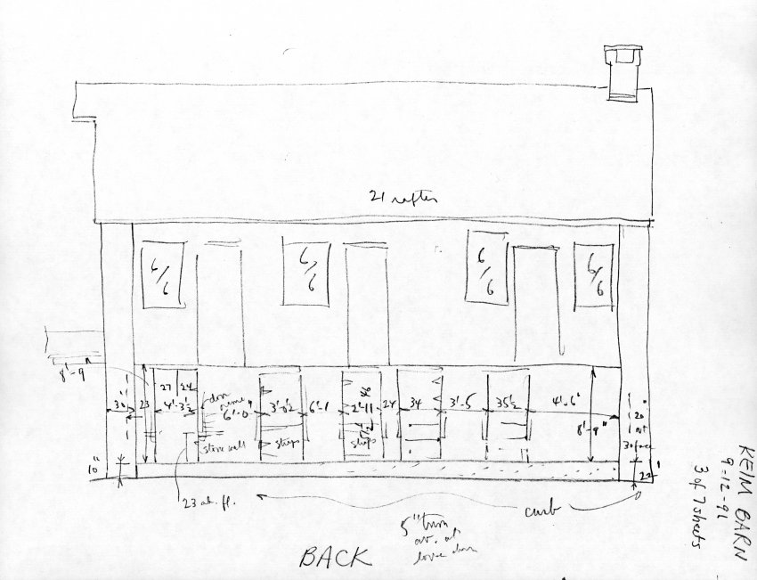 Keim Barn, unfiled HABS field notes drawings, page #3 (1991)