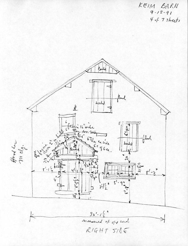 Keim Barn, unfiled HABS field notes drawings, page #4 (1991)
