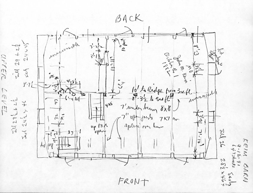Keim Barn, unfiled HABS field notes drawings, page #6 (1991)